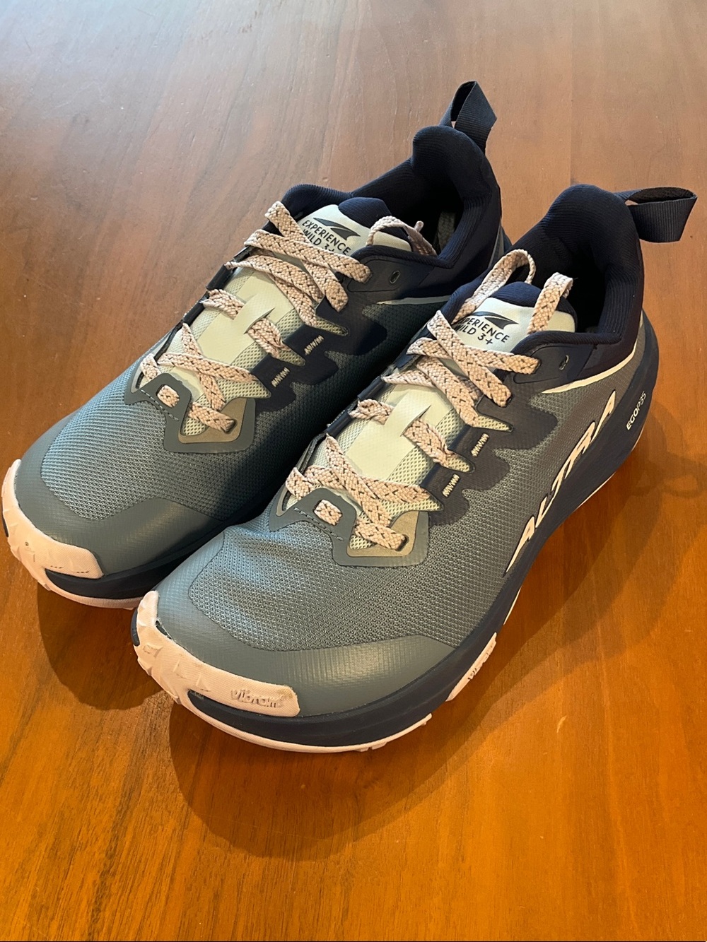 Wild 3+Altra Women’s Blue and Cream Running Shoes with Navy Accents sample
